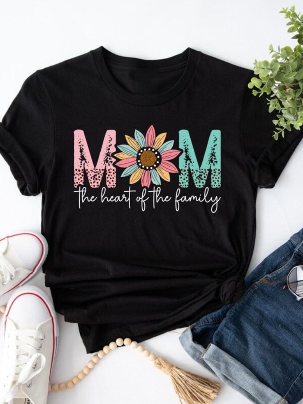 Mom The Heart Of The Family Shirt, Mothers Day Tee, Mom Life Shirt